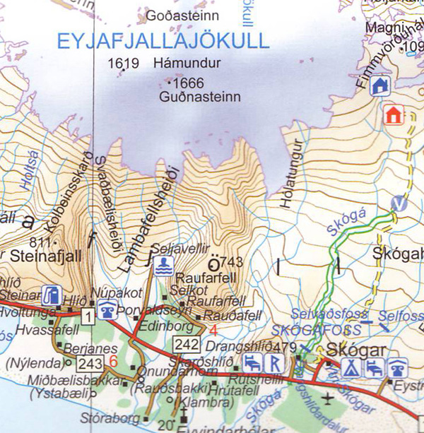 Ferdakort touring maps have some handy extras for visitors to Iceland - the location of petrol stations for one thing.