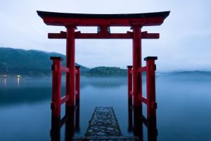 Lake Ashi, Hakone National Park, Japan.